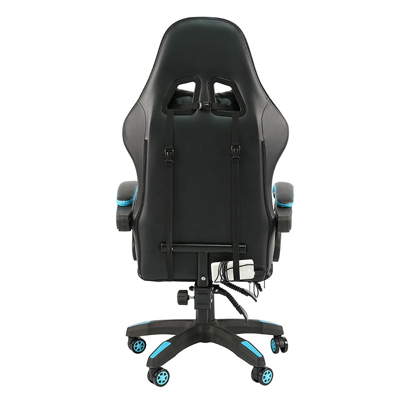 Blue Professional Swivel Recling RGB Gamer Adjustable Armrest Led Gaming Chair With Footrest(Y-2442)