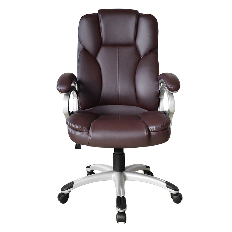 Brown High Back Fixed Pad Armrest Executive Office Seat (Y-2825)