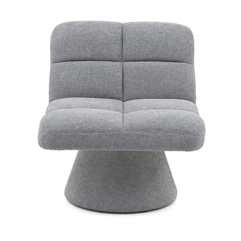 Home Contemporary Nordic Unique Armless Fabric Soft Cushion Swivel Sofa Chairs for Living Room with Rotating Base(GY-643)