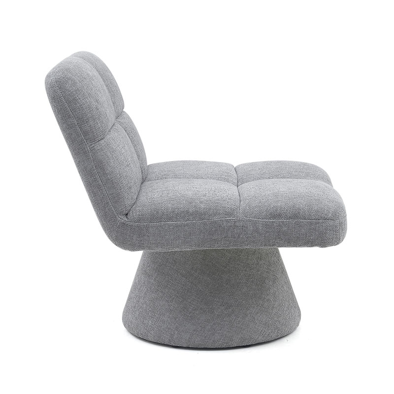 Home Contemporary Nordic Unique Armless Fabric Soft Cushion Swivel Sofa Chairs for Living Room with Rotating Base(GY-643)