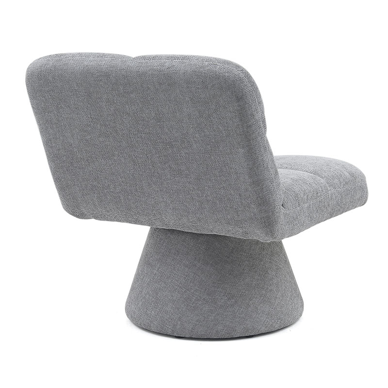 Home Contemporary Nordic Unique Armless Fabric Soft Cushion Swivel Sofa Chairs for Living Room with Rotating Base(GY-643)