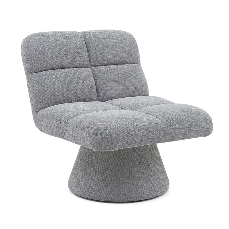 Home Contemporary Nordic Unique Armless Fabric Soft Cushion Swivel Sofa Chairs for Living Room with Rotating Base(GY-643)