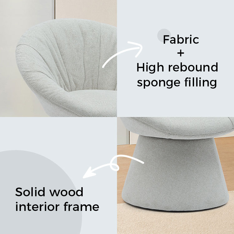 Simple Stylish Italian Rotating Dining Chair Round Base Armchair Leisure Chair for Living Room Hotel(GY-644)