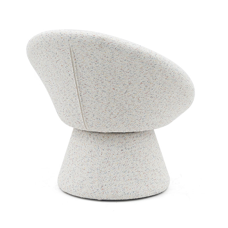 Nordic White Fabric Lazy Round Shape Living Room Chair Single Seater Sofa Accent Lounge Chairs with Backrest(GY-645)