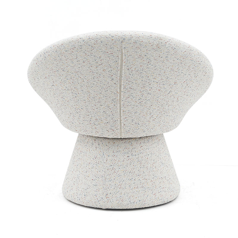 Nordic White Fabric Lazy Round Shape Living Room Chair Single Seater Sofa Accent Lounge Chairs with Backrest(GY-645)