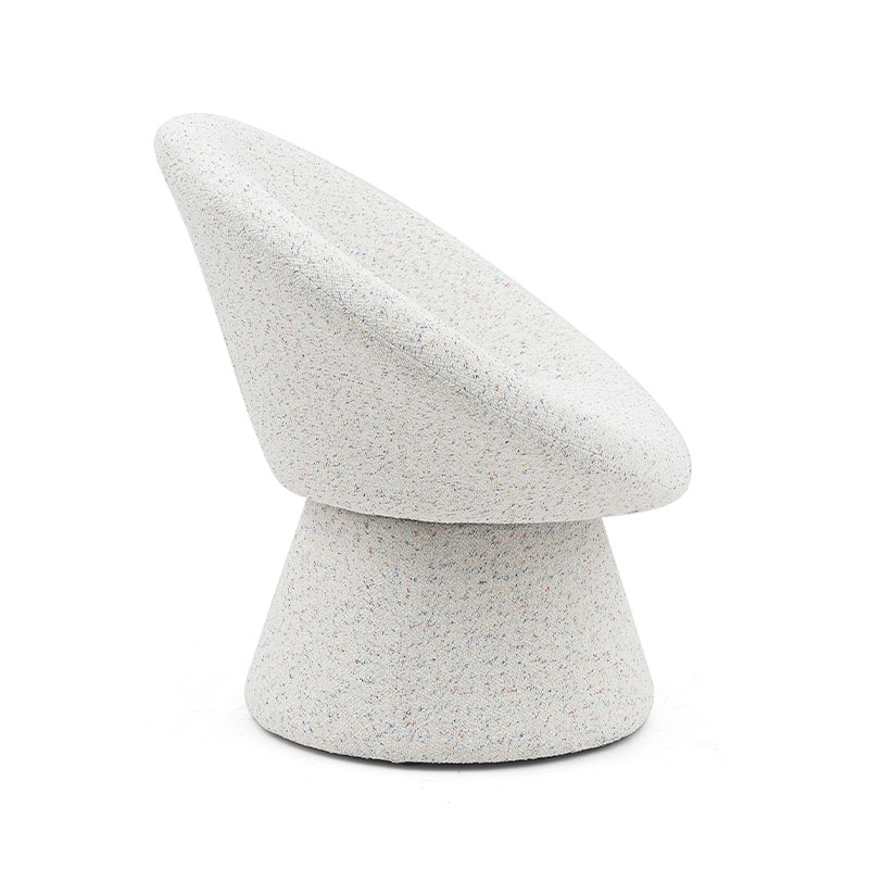 Nordic White Fabric Lazy Round Shape Living Room Chair Single Seater Sofa Accent Lounge Chairs with Backrest(GY-645)