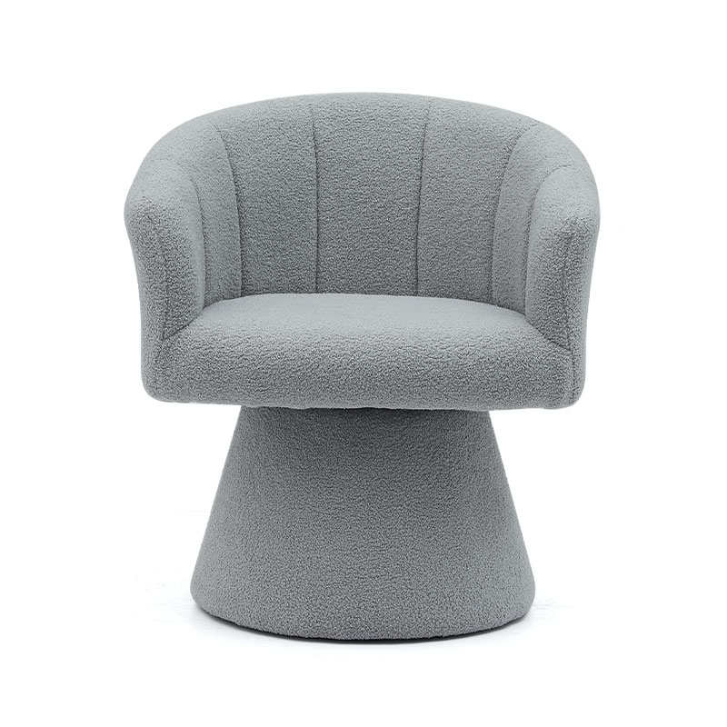 Grey Indoor Leisure Style Comfortable Thicken Seat Cushion Swivel Hotel Accent Chaise Lounge Chair Armchair for Living Room(GY-646)