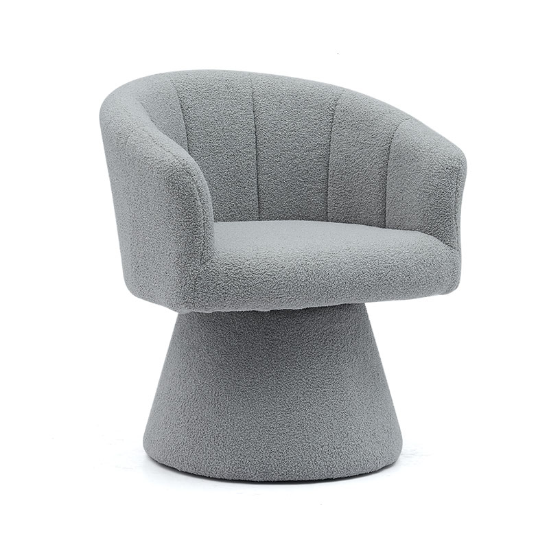 Grey Indoor Leisure Style Comfortable Thicken Seat Cushion Swivel Hotel Accent Chaise Lounge Chair Armchair for Living Room(GY-646)