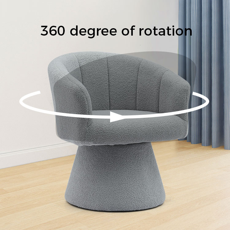 Grey Indoor Leisure Style Comfortable Thicken Seat Cushion Swivel Hotel Accent Chaise Lounge Chair Armchair for Living Room(GY-646)