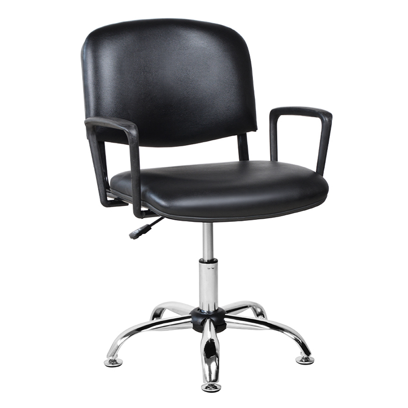 Low Back PU Metal Armrest Salon Chair with Chrome Glide (M-6118)