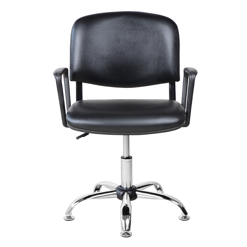 Low Back PU Metal Armrest Salon Chair with Chrome Glide (M-6118)