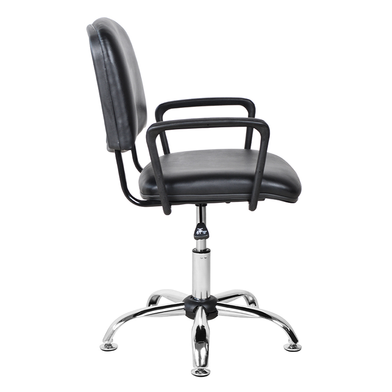 Low Back PU Metal Armrest Salon Chair with Chrome Glide (M-6118)