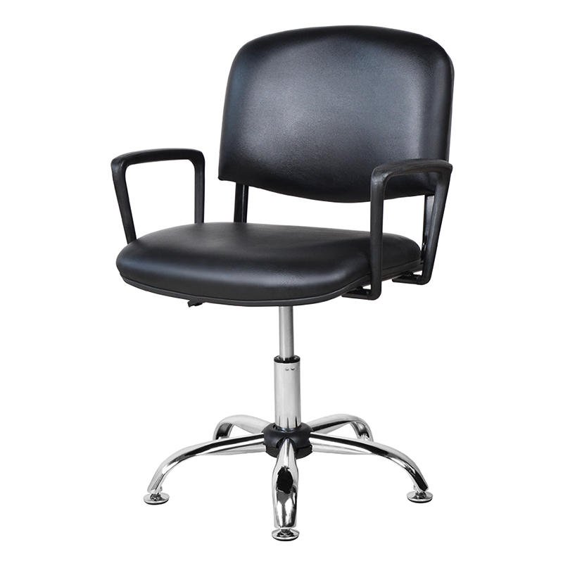 Low Back PU Metal Armrest Salon Chair with Chrome Glide (M-6118)