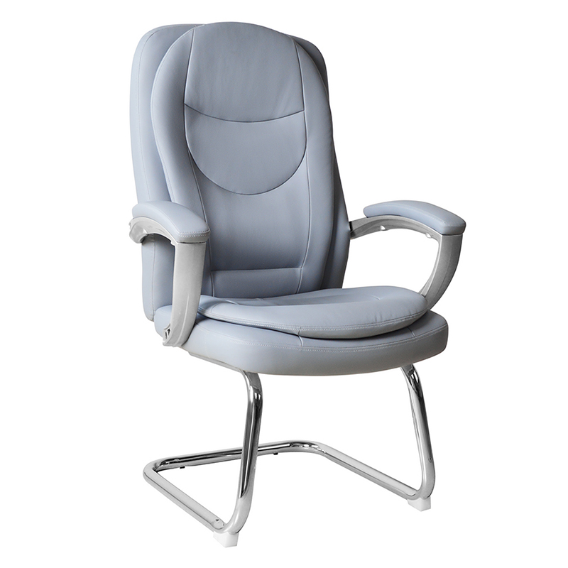 Modern High Back Leather Conference Chair With Fixed Chrome Base(M-6124)