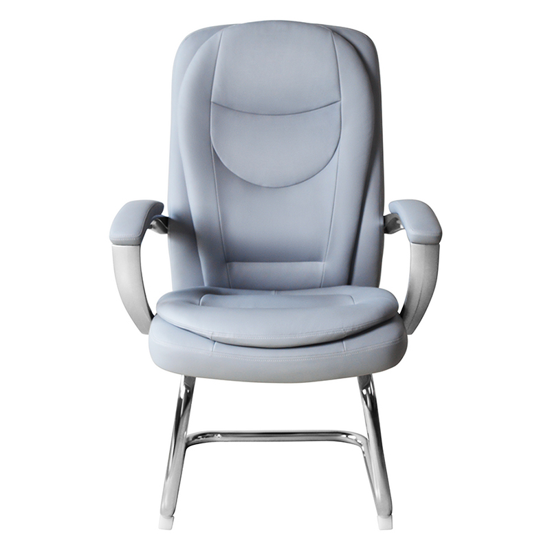 Modern High Back Leather Conference Chair With Fixed Chrome Base(M-6124)