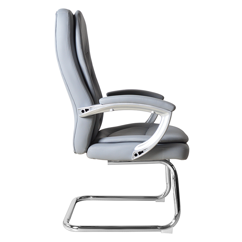 Modern High Back Leather Conference Chair With Fixed Chrome Base(M-6124)