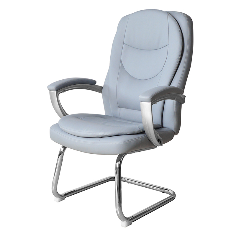 Modern High Back Leather Conference Chair With Fixed Chrome Base(M-6124)