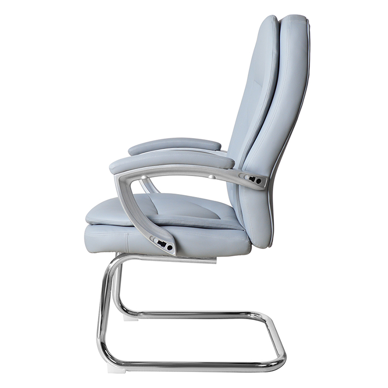 Modern High Back Leather Conference Chair With Fixed Chrome Base(M-6124)