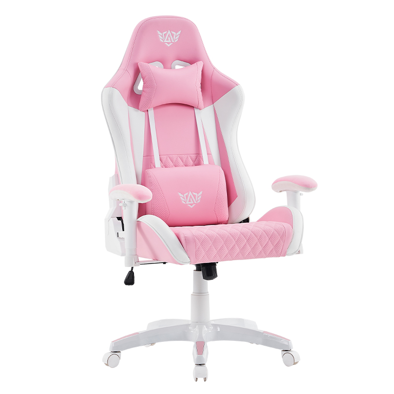 Pink Modern Swivel Gaming Chair with Adjustable 3D Armrests(T-7122)