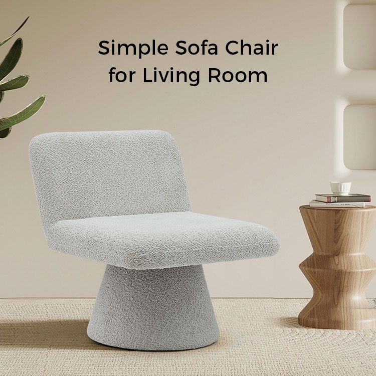 Modern Grey Upholstered Swivel Lounge Accent Chair Fabric Living Room Single Sofa Chair(GY-642)