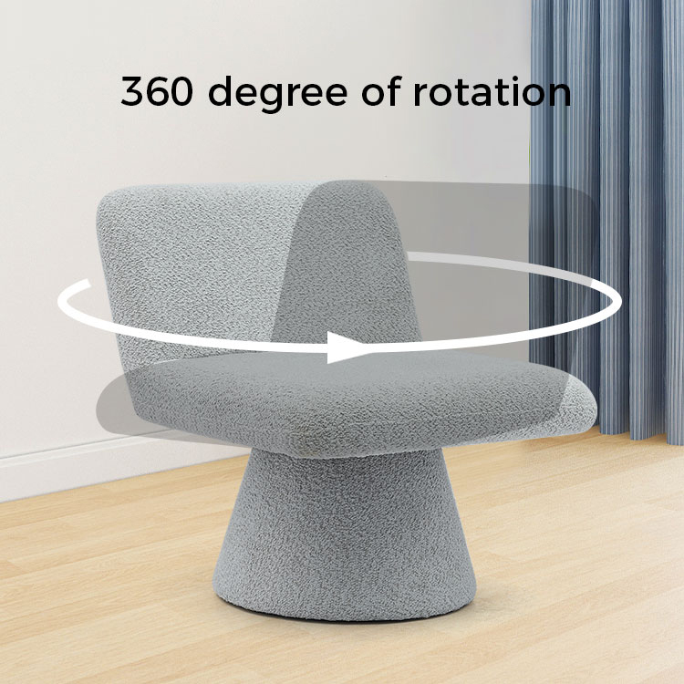 Modern Grey Upholstered Swivel Lounge Accent Chair Fabric Living Room Single Sofa Chair(GY-642)