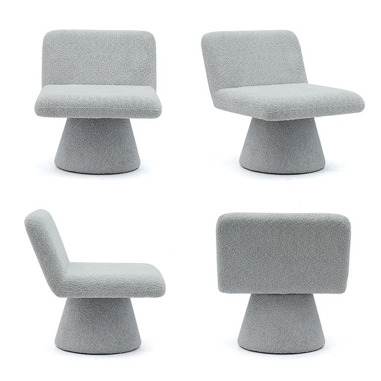 Modern Grey Upholstered Swivel Lounge Accent Chair Fabric Living Room Single Sofa Chair(GY-642)