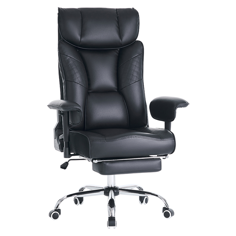 Ergonomic Black Leather Painting Height Adjustable Pad Armrest Manager Office Chair (M-6150)