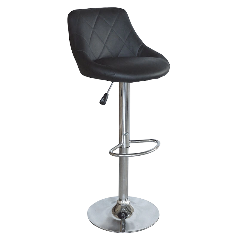Black PU Mid Back Round Seat Swivel Lift Bar Stool(GY-1003A)