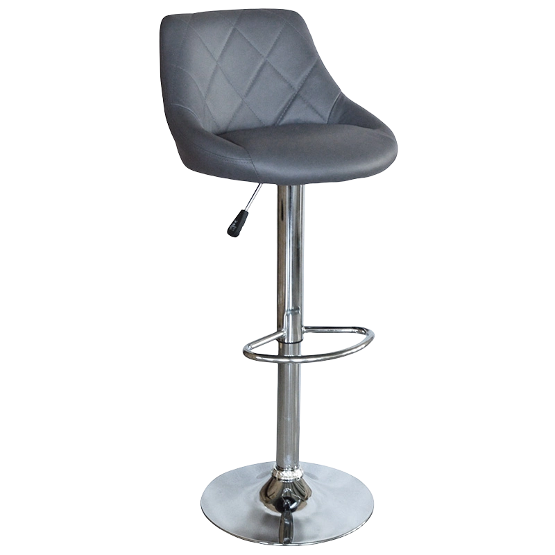 Grey PU Mid Back Round Seat Swivel Lift Bar Stool(GY-1003A)