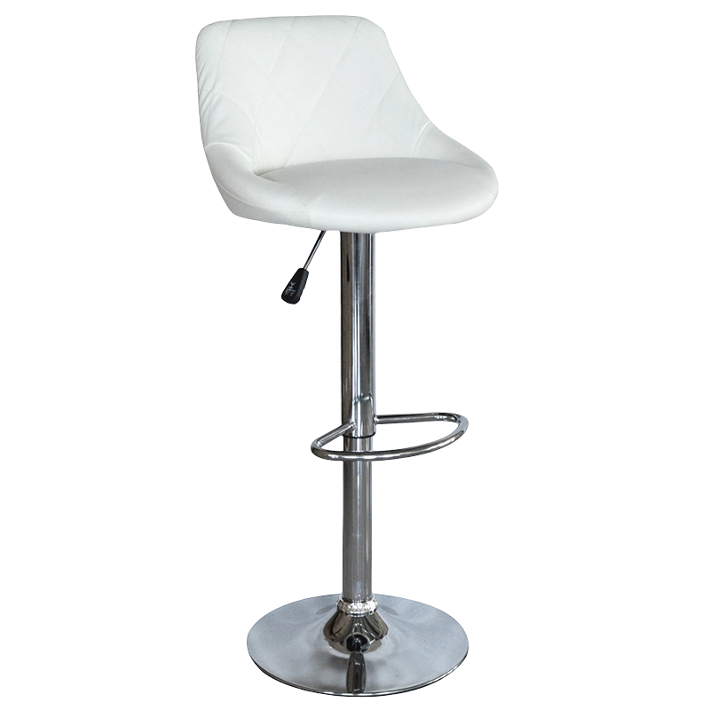 White PU Mid Back Round Seat Swivel Lift Bar Stool(GY-1003A)