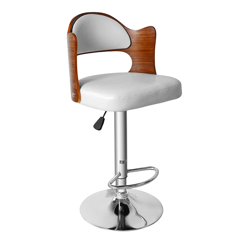 Leather Low Round Wood Back Adjustable Bar Stools Chair (GY-636)