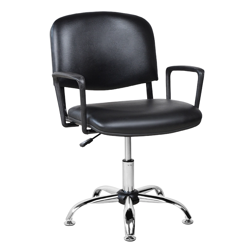 Low Back PU Metal Armrest Salon Chair with Chrome Glide (M-6118)